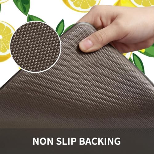 Lemon Kitchen Decor Kitchen Mat, Cushioned Anti Fatigue, Non-Slip