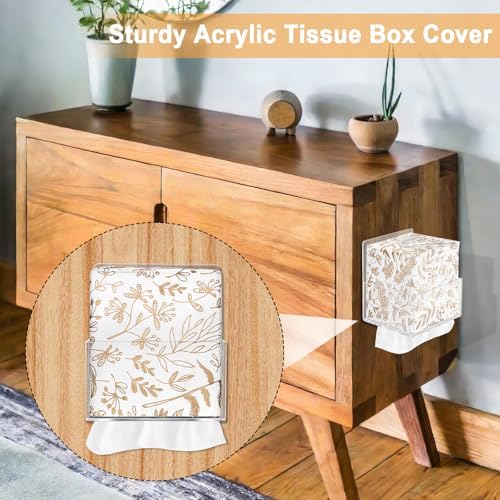 Acrylic Tissue Box Holder Wall Mounted, Clear Square Tissue Cover