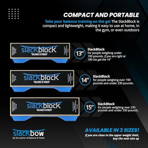 SlackBow SlackBlock Athletic Balance Trainer – Improve Balance, Stability, and Athletic Performance – Condition Your Body and Prevent Injury - Compact and Portable