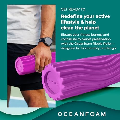 Oceanfoam Ripple Roller - Small Foam Roller for Physical Therapy (Magenta)