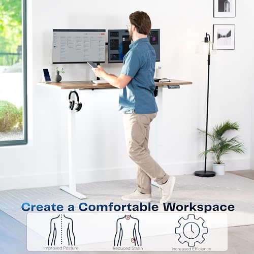 VIVO Reclaimed Wood 43 x 24 in Standing Desk, DESK-KIT-1W4P