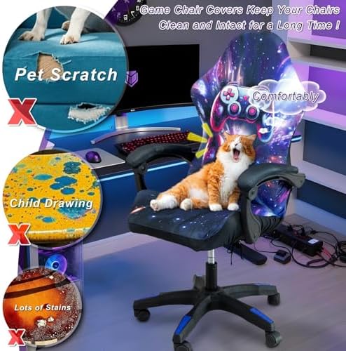 Gaming Chair Covers, 3D Printing One-piece Fit Cat Scratch Proof
