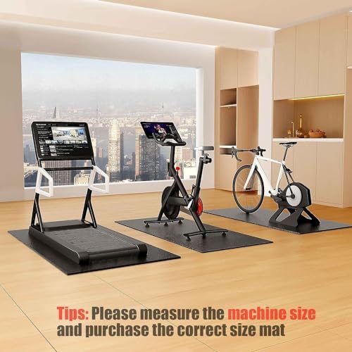 Cycleclub Bike Mat Compatible with Peloton Bike,Elliptical,Treadmill Mat, 6mm Thick, Under Exercise Bike Trainer Pad for Indoor Stationary Spin Bike Gym Equipment Hardwood Floor Carpet Protector