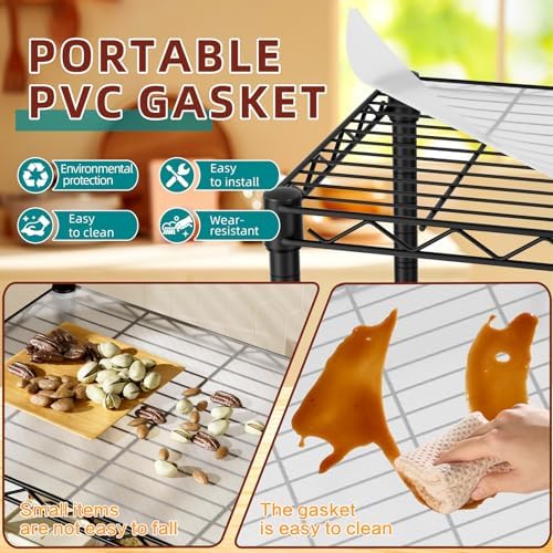 SINGAYE Small Wire 3 Adjustable Shelves Pantry Metal Shelf Floor Organizer