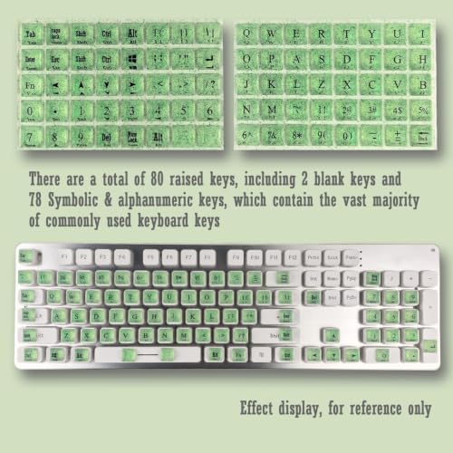 80 Pcs Long Nails Raised Keyboard Stickers for Typing & Gaming Gap Expander