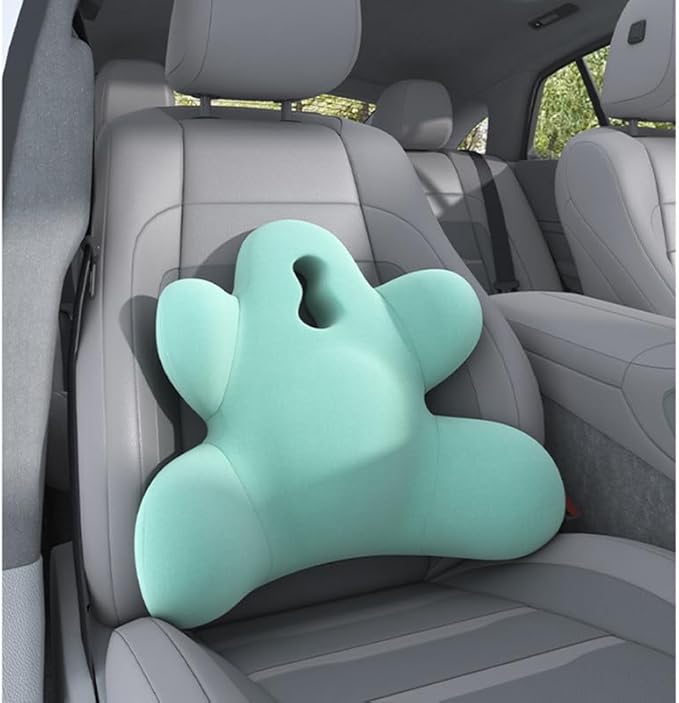 Lumbar Support Pillow for Office Chair, Back Pillow Lumbar Support for Car, Chair, Sofa - Improve Lower Back Pain Relief & Sitting Posture, Memory Foam Back Cushion for Long Sitting (B-Pink)