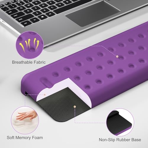 Leolee L-Shaped Desk Elbow Pads for Desk, Purple Memory Foam Arm Rest