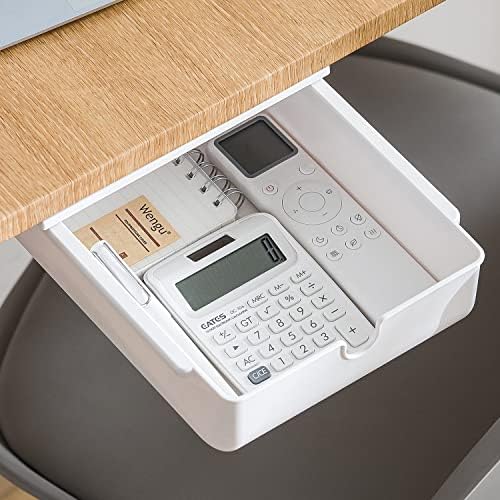 FRETONBA Under Desk Drawer for Stationery, Adhesive Slide Out, Medium