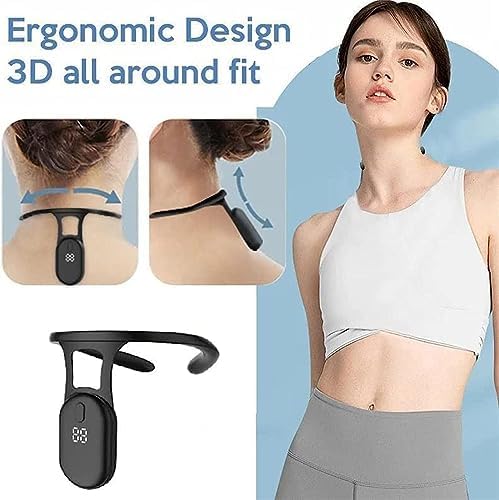 Smart Posture Corrector Portable Back Support Hunchback Correction Smart Posture Reminder Corrector Device Back Posture Monitoring Keep A Health Body Posture (Color : Black)
