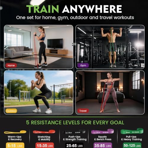 Resistance Bands, Exercise Bands Set for Working Out and Stretching