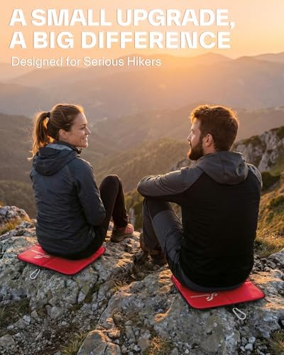 Sportneer Sitting Pad, Lightweight Waterproof Folding Seat Pad for Backpacking, 15.75'' x 15.75'' Portable Camping Seat Mat for Hiking, Picnics & Outdoor Use