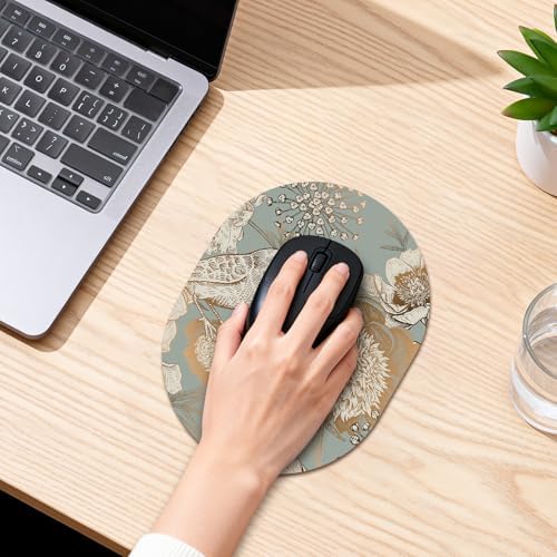 Oval Mouse Pad 6x8in Non-Slip for Laptop,Bird