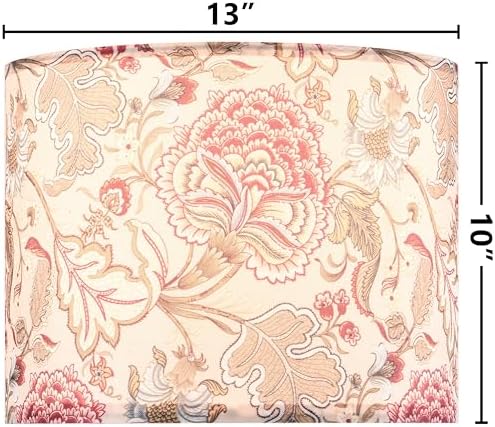 GO&SO Lamp Shades 1Pc,13" D x 10" H,Multicolored Floral,Drum Lamp Shade