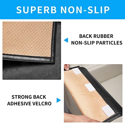 Non Slip Recliner Headrest Protector Washable Faux Leather Headrest Covers for Recliner Chair Waterproof Couch Head Rest Covers for Sofa,Furniture,Office Chair,Theater Seat (Black)