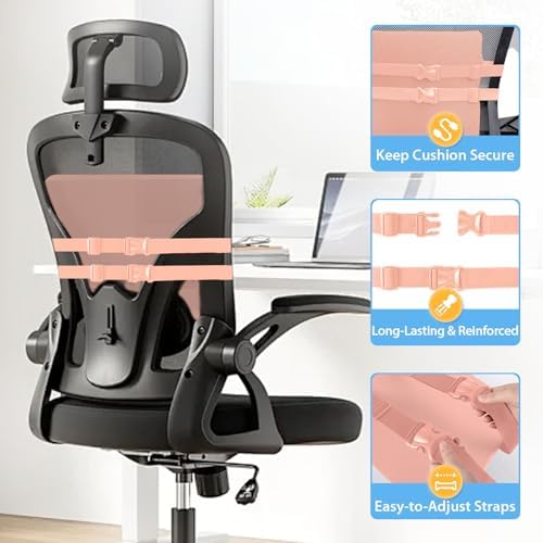 SweetSlubr Lumbar Support Pillow for Office Chair, Back Support(Pink,Large)