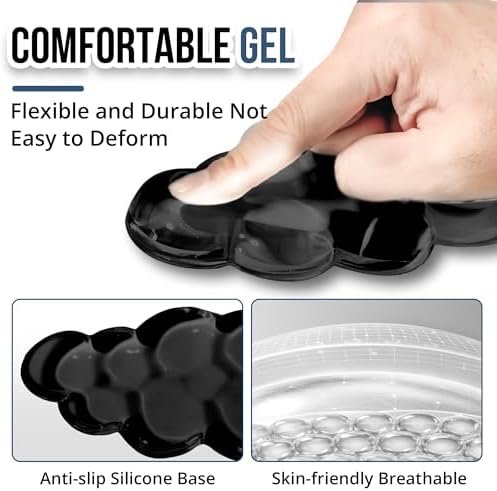 Keyboard Wrist Rest Set — Ergonomic Cloud Wrist Rest Keyboard and Mouse Pad, Non-Slip Desk Accessories for Office and Home（Black）
