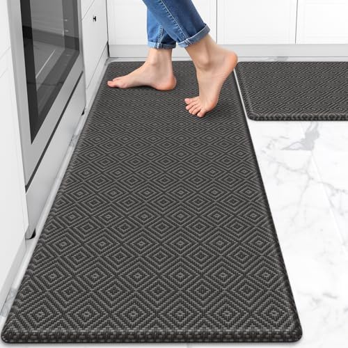 Kitchen Mat 2PCS Kitchen Rugs Cushioned Anti-Fatigue Rug Standing Desk Mat