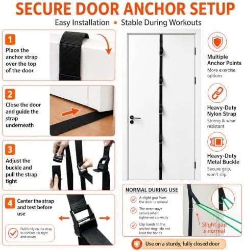 Resistance Bands Set with Handles and Door Anchor for Full Body Workout