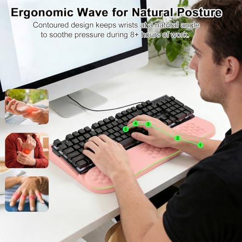 LIMOUS 2-in-1 Wrist Rest, Ergonomic Wave Wrist Pad 17.3", Keyboard Stand