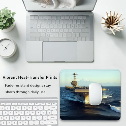 Aircraft Carrier Mouse Pad, US Navy Military Theme Patriotic Desk Mat