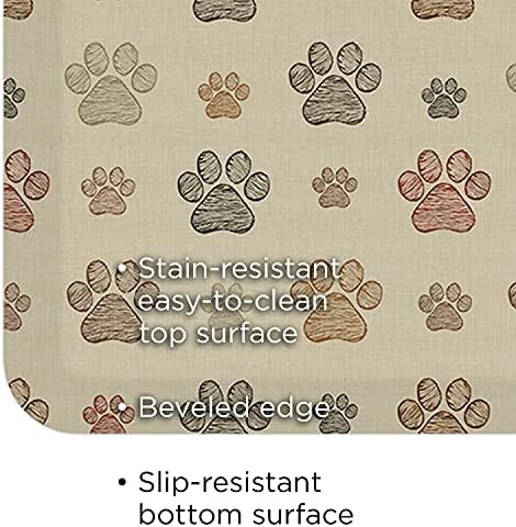 GelPro Designer Cushioned Anti-Fatigue Comfort Floor Mat, Padded Stain-Resistant, Waterproof, Non-Slip Comfort Padded Desk/Office Mat, 20 x 32, PAWZ Brown Lab