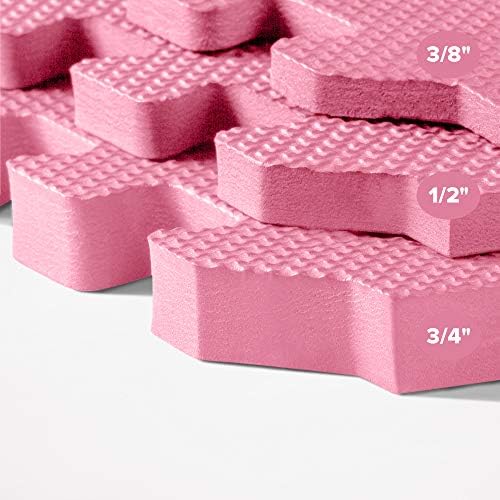 We Sell Mats 3/8" Thick Multipurpose EVA Foam Exercise Floor Mat, Interlocking Tiles, Anti-Fatigue for Home or Gym