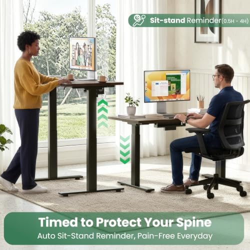 SIAGO Dual Motor Standing Desk Frame for Tops up to 75" - 280 lbs Capacity