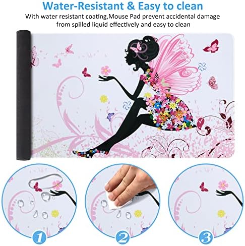 iCasso Extended Gaming Mouse Pad 35.4x15.7in,Game,Home,Butterfly Girl