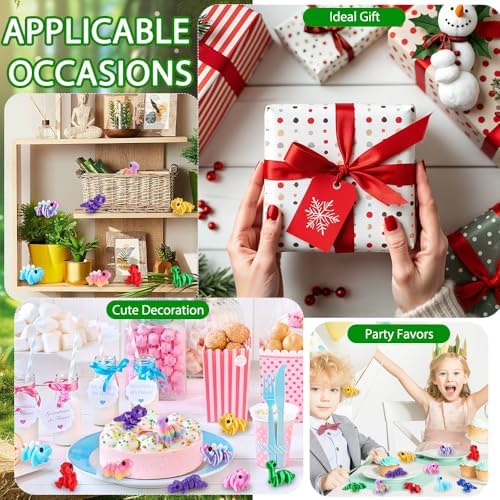 JOICEE 24Pcs 3D Printed Dinosaur Animals Mini Dinosaur Fidget Toys