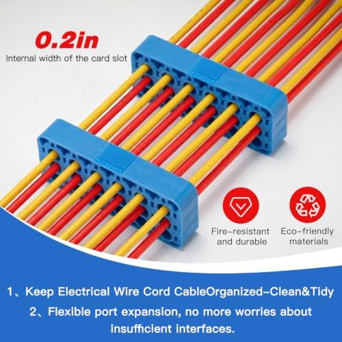 Stackable Cable Organizer–3-Pack Modular 12-Channel Cable Management System, Expandable Wire Holder for Power Cords, Ethernet, USB, Audio & Network Cables, Desk, Home Office, Workshop & Rack