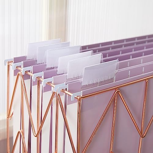 Y YOMA 6 Pack Gradient Hanging File Folders Letter Size Decorative Hanging Folder Pretty File Folder Organizer for Filing Cabinet Office Home with 1/5-Cut Adjustable Tabs, Dusty Violet