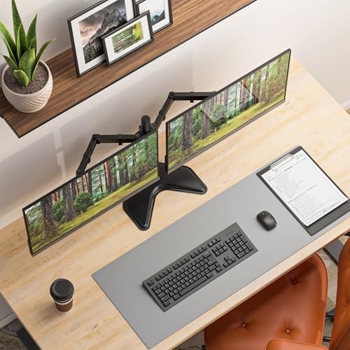 WALI Freestanding Dual Monitor Stand for 13-27 inch Screens, 22 lbs per Arm