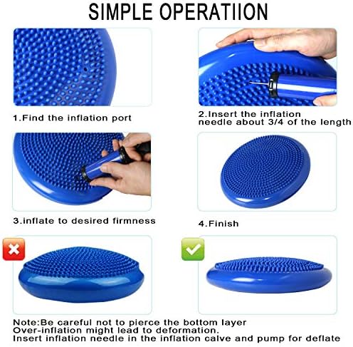 Wobble Cushion, Balance Disc, Wiggle Seat, Balance Pads for Physical Therapy, Stability Disc, Wobble Board for Dogs, Office, Sensory Kids, Classroom with Spiky Massage Ball