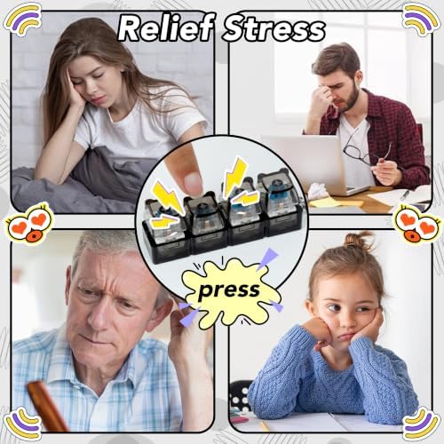 2 PCS Clear & Black Keyboard Fidget Toy, Bear Shape Keyboard Fidget Keychain 4-in-1 Keyboard Decompression Button Finger Clicker Toys, Button Stress Relief Fidget Gifts to Relief Stress (Bear)