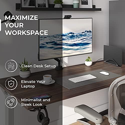 HumanCentric Vertical Laptop Stand for Desks Adjustable Matte Black MacBook