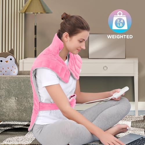 Comfytemp Weighted Heating Pad for Back Neck Shoulder, 22"x33" FSA Eligible