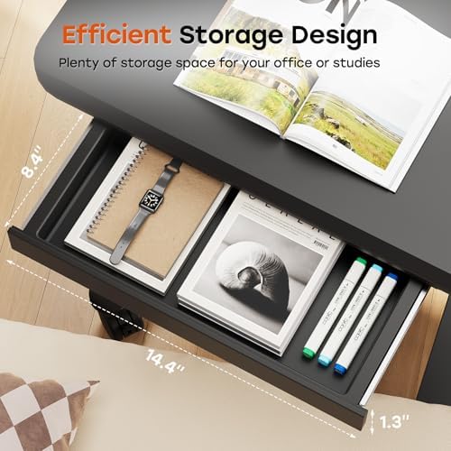 Small Mobile Standing Desk with Drawer, 23.6" x 19.7" Top
