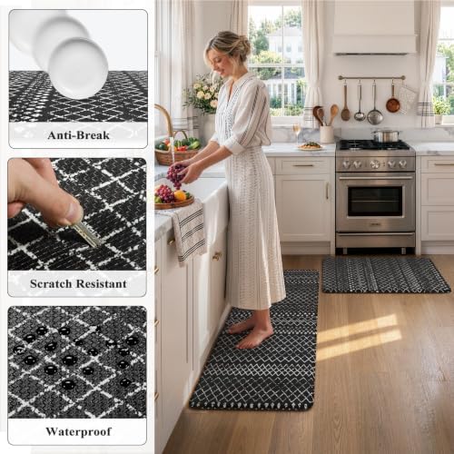 KIMODE Anti Fatigue Kitchen Mats for Floor,Cushioned Farmhouse Kitchen Rugs
