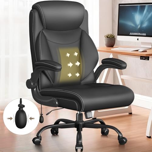 Ergonomic Office Chair,Inflatable Lumbar Support High Back Chair,Black