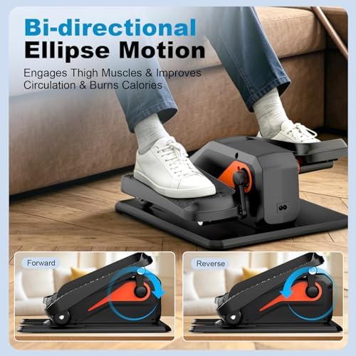 Under Desk Elliptical Machine, Electric Elliptical as Seen on TV for Seniors Adults with 15 Adjustable Speed, Quiet & Portable Electric Seated Pedal Exerciser for Home Office