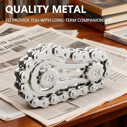 Metal Bike Chain Fidget , Sensory Stress Relief Tool for ADHD, Anxiety, Autism, Office Desk Gadget, Teen Adult Gift
