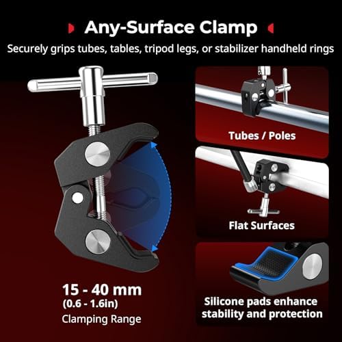 SmallRig Magic Arm Clamp, Phone Mount for Magsafe & Magnetic Adapter Ring
