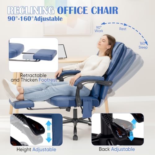 400lbs Reclining Office Chair with Ergonomic Lumbar Support