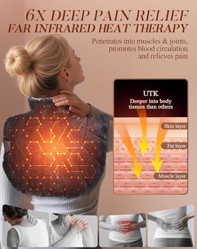 UTK Weighted Heating Pad for Neck Shoulder and Back Pain, 30s Fast Heat
