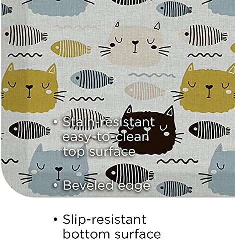 GelPro Designer Cushioned Anti-Fatigue Comfort Floor Mat, Padded Stain-Resistant, Waterproof, Non-Slip Comfort Padded Desk/Office Mat, 20 x 32, Leo Grey Fish
