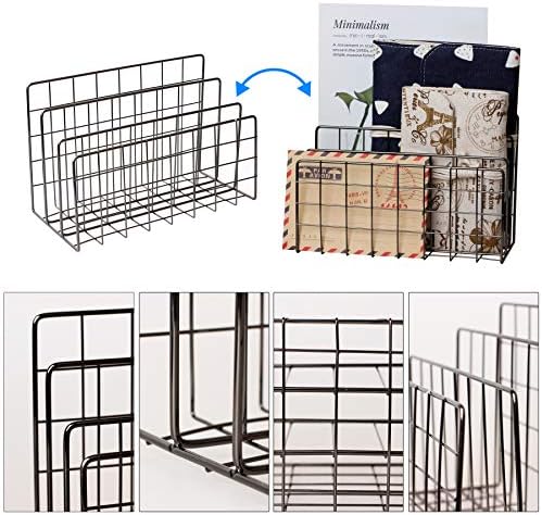 Desktop Mail Organizer File Organizer for Letters 3 Slot, Gray