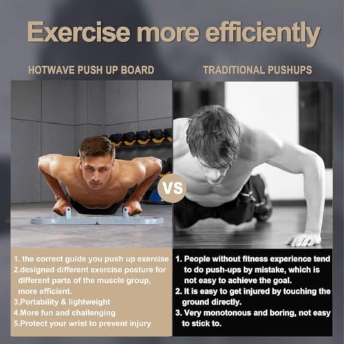 HOTWAVE Push Up Board, Portable PushUp Board, Foldable 20 in 1 Push Up Bar