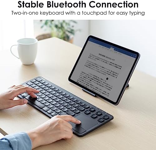 SANWA Bluetooth Trackball Mouse + 3-Device Bluetooth Keyboard with Touchpad Set, Programmable Silent Rollerball Mice, 20 Shortcuts, Pantograph Keys Keyboard, Compatible with Mac, Windows, Laptop, iOS
