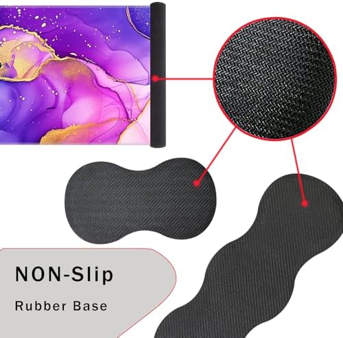 Keyboard Wrist Rest and Mouse Pad with Wrist Support Set Ergonomic Coaster,Memory Foam,Easy Typing Pain Relief,Large XL Desk Mat 31.5"x 11.8",Marble Purple