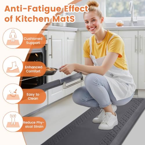 4/5 Inch Thicker Kitchen Mats Anti Fatigue Comfort Mat Standing Desk Rugs